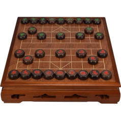 Ķīniešu šaha spēle, tradicionālās Xiangqi stratēģijas spēles, ceļojošās galda spēles 2 spēlētājiem ar šaha galdu un glabāšanas kasti (melns rožkoks)