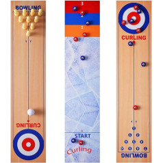 Enkomy 3 in 1 Table Curling Game, Bowling Shuffleboard Table-Top Game Set Children and Adults Family Games