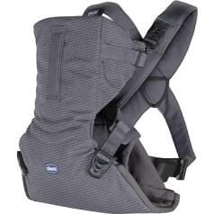 Chicco EasyFit ergonomiska bērnu nēsājamā soma no 0 mēnešiem līdz 9 kg, bērnu mugursoma, viegli lietojama, ar skatu uz vecākiem, bērnu nēsājamā soma ar galvas un kakla balstu, mēness pelēkā krāsā