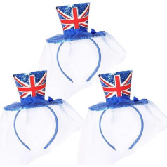 I LOVE FANCY DRESS 1 x noteikums Britania Union Jack Mini cepure ar plīvuru - cepure uz galvassegas