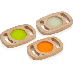 TickiT 73454 Easy Hold Glow in The Dark paneļi PK3, zili, zaļi, oranži, L 18,5 cm x H 12 cm x D 2 cm, ieliktņa diametrs 8 cm