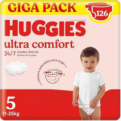 Huggies Ultra Comfort Disney bērnu autiņbiksītes 5. izmēra (11-25 kg), mēneša iepakojums ar 126 gabaliem (3 x 42)