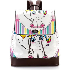 Unicorn Happy Brithday Personalised School Bags Grāmatu somas pusaudžiem, daudzkrāsains, 27 x 12,3 x 32 cm, mugursomas mugursomas, daudzkrāsains