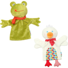 VICASKY Pack of 8 rokas lelles Interaktīvās lelles Swaddling Cloth Doll teātra rokas rotaļu lelles Bērnu segas plīša Bit Toy Puppy figūras plīša rotaļlieta bērnu Favour lelles kokvilnas zaļš
