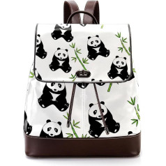 Panda Treasure Bamboo personalizētas skolas somas Grāmatu somas pusaudžiem, daudzkrāsainas, 27 x 12,3 x 32 cm, mugursomas mugursomas, daudzkrāsains