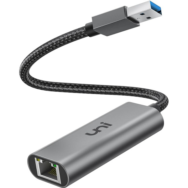 uni USB Ethernet adapteris 2.5G, USB 3.0 ir LAN adapteris 2500Mbps, RJ45 LAN tinklo adapteris be tvarkyklės, skirtas iMac Pro, Dell XPS, Chromebook, nešiojamiesiems kompiuteriams, kompiuteriams su MacOS, Windows XP/10/8.1/8/7, Linux