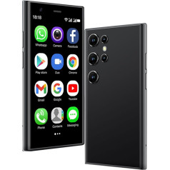 Hipipooo Mini viedtālrunis 3 collu Android 8.1 Dual SIM Mini tālrunis 1000mAh akumulators 0.3MP + 2MP kamera 2GB + 16GB (3G Black)