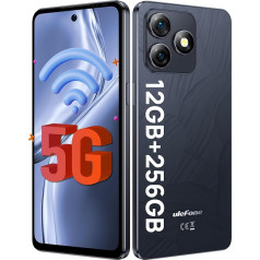 Ulefone Note 18 Ultra 5G mobilais tālrunis bez līguma, 50MP + 50MP + 32MP kamera 12GB + 256GB/SD-2TB Android 13 viedtālrunis ar 18W ātro uzlādi 6,78 collu FHD+ 5450mAh akumulators GPS/OTG/NFC Melns