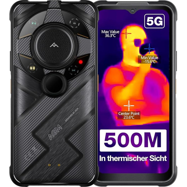 AGM G2 Guardian Outdoor Smartphone 5G with 500 Meters Thermal Image Monocular 12GB RAM + 256GB ROM 256x192 Autofocus 10mm Lens Qualcomm QCM6490 108MP Camera 6.58