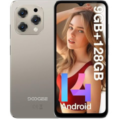 DOOGEE N55 (9GB + 128GB) Mobilais tālrunis bez līguma Android 14 Octa Core 6,56 collu HD+ IPS displejs 90Hz viedtālrunis bez līguma 5150 mAh akumulators, 13MP + 8MP kamera, Dual 4G LTE + 5G Wi Fi