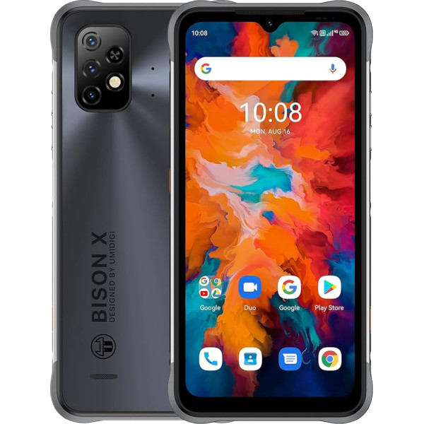 UMIDIGI Bison X10 āra viedtālrunis bez līguma 4GB + 64GB Android 11 6,53 collu FHD+ 20MP trīskāršā kamera 6150mAh akumulators IP68 ūdensizturīgs āra mobilais tālrunis lēts Dual SIM NFC