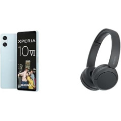 Sony Xperia 10 VI - 6,1 collu 21:9 OLED, 5000 mAh akumulators, trīs optiskie fokusa attālumi, 3,5 mm audioiekārta, Android 14, IP65/68, Dual SIM, zila, ar Bluetooth austiņām