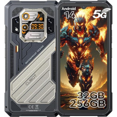 CUBOT Kingkong X 5G mobilais tālrunis bez līguma, Android 14 izturīgs viedtālrunis, 32GB + 256GB/2TB, IP68&IP69K, 10200mAh akumulators, 6,58 collu FHD+ 120Hz, atbalsta NFC, OTG, pirkstu nospiedumus ar 33W Quick