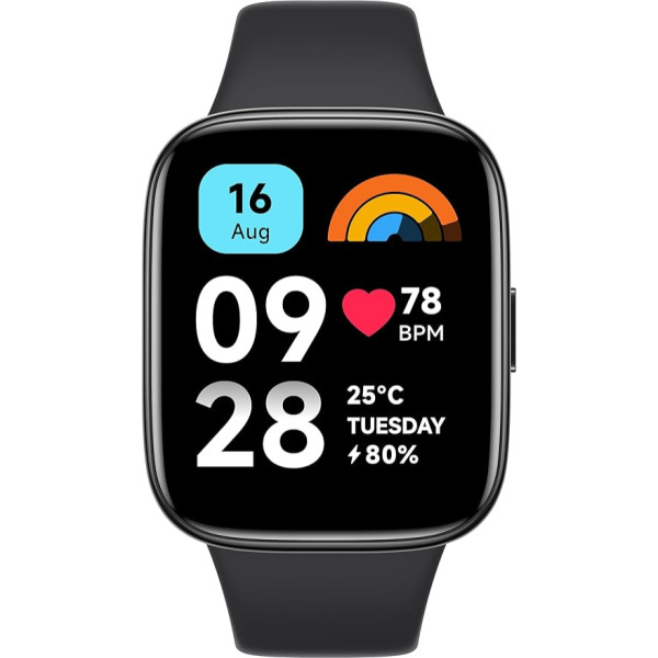 Xiaomi Redmi Watch 3 Active Black, LCD displejs, 1,83 collas, Bluetooth, 100 sporta režīmi, fitnesa sekotājs, ūdensizturīgs 50 m, līdz 12 dienu akumulatora darbības laiks