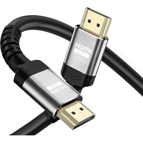 Soonsoonic 4K HDMI kabelis 25 pēdas | 18 Gbps īpaši ātrdarbīgs HDMI 2.0 kabelis un 4K @ 60Hz HDR 3D ARC HDCP2.2 Ethernet HDMI kabelis | UHD TV monitoram, portatīvajam datoram, portatīvajam datoram, Xbox PS4/PS5 un citiem (7,6 m)