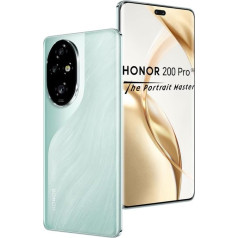 HONOR 200 Pro 5G viedtālrunis - ROM 512 GB, akumulators 5200 mAh, Snapdragon 8s Gen 3 (4 mm), trīskāršā kamera 50 MP, 6,78 collu displejs, Dual SIM, NFC, MagicOS 8.0/Android 14 - zaļš