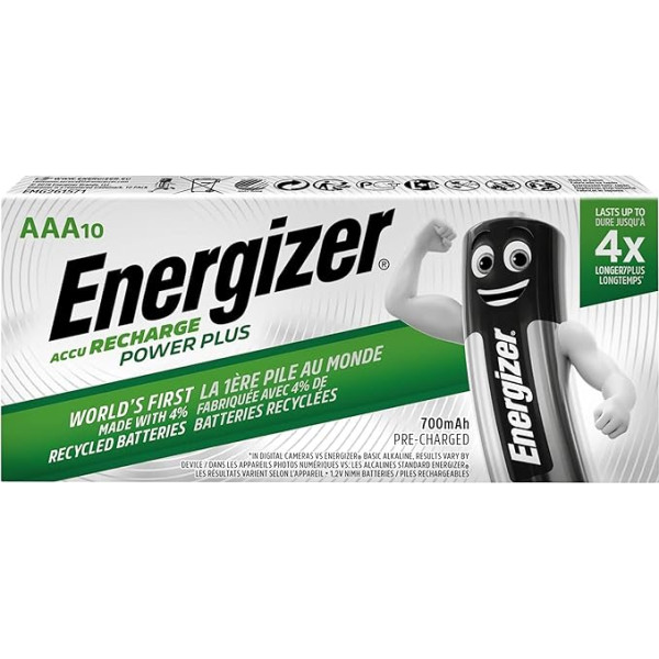 Energizer uzlādējamas AAA baterijas (10 gab.)