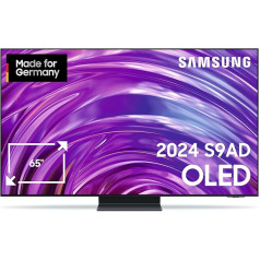 Samsung OLED 4K S9AD televizors 65 collas, Samsung televizors ar Neural Quantum 4K AI Gen2 procesoru, OLED HDR+, 4K AI Upscaling, Smart TV, AI TV, GQ65S9ADATXZG, vācu modelis [2024]