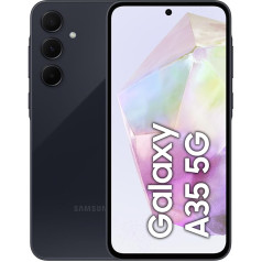 Samsung Galaxy A35 5G viedtālrunis, Android tālrunis bez līguma, 256 GB / 8 GB RAM, 2 dienu akumulatora darbības laiks, 50 MP kamera, lielisks jūras flote, 2,5 gadu garantija