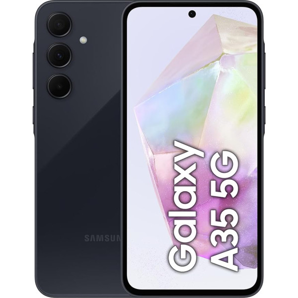 Samsung Galaxy A35 5G viedtālrunis, Android tālrunis bez līguma, 256 GB / 8 GB RAM, 2 dienu akumulatora darbības laiks, 50 MP kamera, lielisks jūras flote, 2,5 gadu garantija