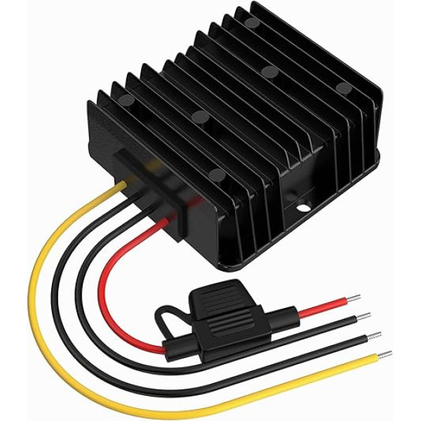 24V uz 12V sprieguma pārveidotājs, līdzstrāvas pārveidotājs 24V 12V 20A 240W ar drošinātāju, ūdensizturīgs, samazinošs pārveidotājs golfa ratiņiem ar LED gaismas motoru, kravas automašīnām, kravas automobiļiem, laivām, saules baterijā