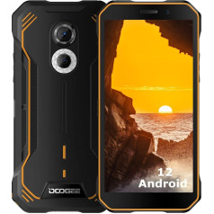 DOOGEE S51 Outdoor Mobile Phone without Contract Android 12 Outdoor Mobile Phone 4GB + 64GB (512GB SD) 5180 mAh, 4G Waterproof Robust Smartphone with 12MP Dual Camera 6.0 Inch FHD+, IP68 IP69K/NFC