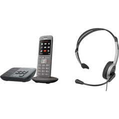 Gigaset CL660A - Šūpuļtālrunis ar anrufbeantworter un lielu TFT-Farbdisplay - Benutzeroberfläche, anthrazit-metallic & Panasonic RP-TCA430E-S Headset für KX-TGxx Serie