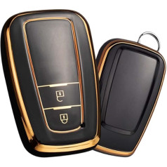 HIBEYO Keyless auto atslēgu futrālis piemērots Toyota atslēgu futrālis silikona aizsargvāciņš Toyota Prius Camry Prius Auris Aygo RAV4 Yaris Vios Corolla tālvadības atslēgas futrālis 2 pogas zelta melns