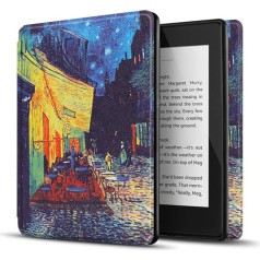 TNP Hülle für Kindle Paperwhite 10. Generation 2018 Modell PQ94WIF, Kindle Case für Amazon Kindle Paperwhite 6-Zoll, mit Auto Einschlafen/Aufwachen Funktion, superleichte Hülle, Café bei Nacht