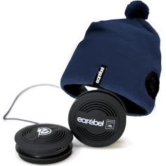 Earebel Sound by JBL Bluetooth 5.0 On-Ear austiņas ar mikrofonu - Sport Impulse Beanie Navy ar austiņām skriešanai, treniņiem, sporta zālei, treniņiem - saderīgas ar Apple un daudz ko citu