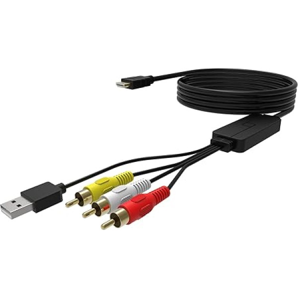 HDMI uz RCA pārveidotājs, HDMI uz AV 3RCA CVBs Composite Video Audio pārveidotājs, atbalsta PAL/NTSC TV Stick, Roku, Apple TV, PC, klēpjdatoru, Xbox, HDTV (HDMI uz RCA)