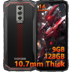 DOOGEE Blade 10 izturīgs tālrunis ar Android 14 (2024), 9GB + 128GB, 10,7 mm izturīgs viedtālrunis, astoņkodolu, 6,56