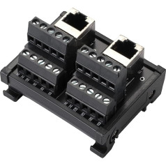 PENGLIN RJ45 8P8C DIN sliedes montāžas Ethernet savienotāju sadales sadales sadales plate, 2 veidu RJ45 vertikālās ligzdas adapteris