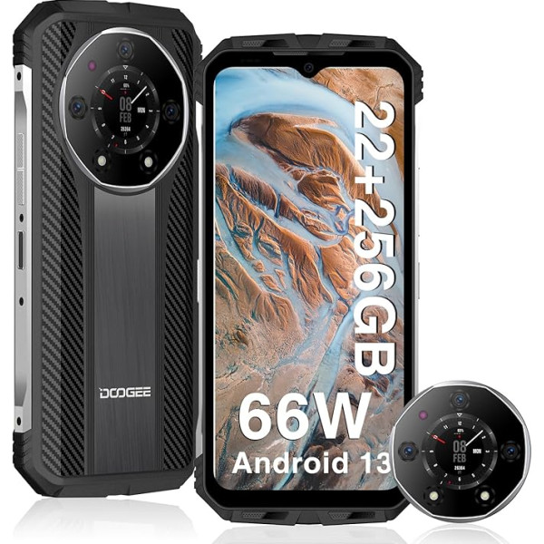 DOOGEE S110 [2023] Mobilais tālrunis Izturīgs pret sadursmēm, 22GB + 256GB (TF 2TB), 6,58