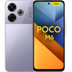 POCO M6 viedtālrunis, 8+256GB Handy ohne Vertrag, 90Hz 6,79'' FHD+Displejs, 108MP kamera, 5030mAh, 33W FastCharge, Dual-SIM, violets