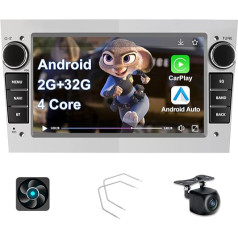 Kovanda 7 collu Android auto radio ar GPS Opel Astra H Corsa D Corsa C Vectra Zafira Meriva Bluetooth WiFi WiFi CarPlay Android auto stūres vadības pults DSP NAVI 4-core 2+32GB (sudraba)