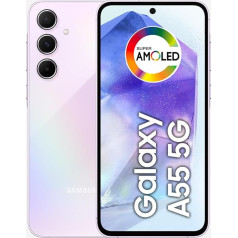 Samsung Galaxy A55 5G, trīskārša aizmugurējā kamera līdz 50 MP, 32 MP pašportretu kamera, nakts grafika, objektu dzēšanas funkcija, metāla un stikla konstrukcija, IP67, Super AMOLED 6,6