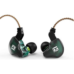 KBEAR KS2 In-Ear monitori, IEM 1BA 1DD Stereo In-Ear austiņas, HiFi In-Ear austiņas, trokšņu slāpēšanas hibrīda austiņas ar noņemamu kabeli (bez mikrofona, zaļas)