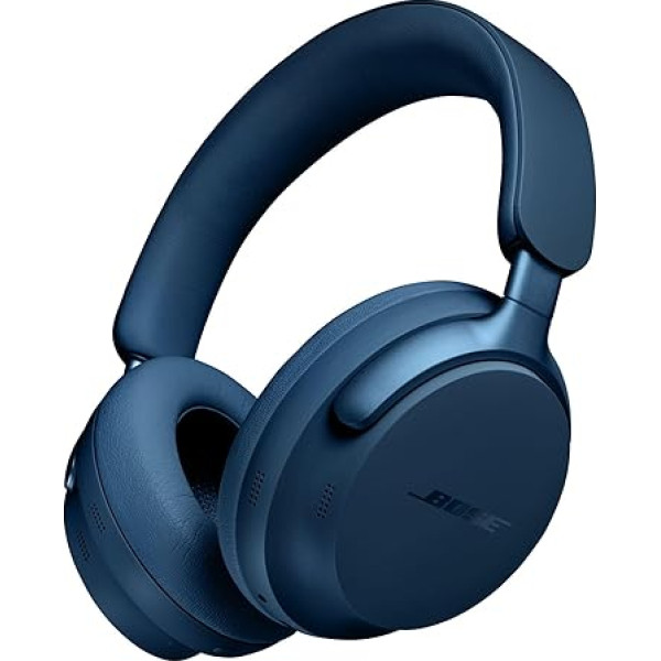 Bose QuietComfort Ultra bezvadu austiņas ar trokšņu slāpēšanu un telpisku skaņu, austiņas ar mikrofonu, līdz 24 stundām akumulatora darbības, austiņas ar telpas skaņu, mēness zilas Limited