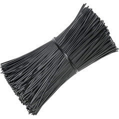 100 Stück Metall PVC Twist Ties Strips für Bindung Kabeltüten Verpackung, 10 cm Länge, schwarze Metallic-Bindebänder, Kunststoff-Kabelbinder, wiederverwendbare Verpackungsdraht