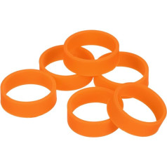 sourcing map 10 Stück Silikon-Gummibänder, 20 x 7 mm, Gummibänder, Kabelbinder, starke elastische Bänder, rutschfest, für Kordelverpackungen, Beutel, Orange