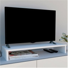 Henor monitoru statīvs TV ekrāna statīvs no FSC® 82 x 26,5 x 12 cm Atbalsta 50 kg Balts