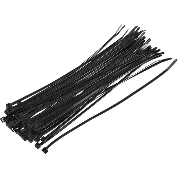 MroMax 100 Pack 100 Pack Black Nylon Cable Tie Self Locking 250mm x 2.8mm for Wire Organisation for Home and Office (Melnas neilona kabeļu saites pašbloķējošas 250mm x 2.8mm)