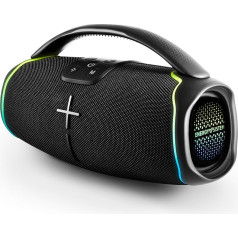 Energy Sistem Hyperbeat Bluetooth skaļrunis (Bluetooth 5.3, True Wireless Stereo, dziļi basi, 15 h akumulators, IPX6, LED apgaismojums, balss palīgs)