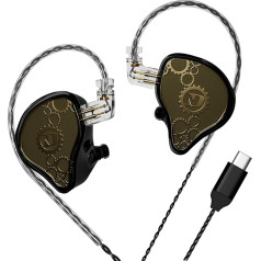 ND Venus In-Ear monitora austiņas 10mm Dual Magnetic Dynamic Driver IEM austiņas HiFi Wired Gaming Earbuds 2 Pin noņemams kabelis (bez mikrofona, melns)