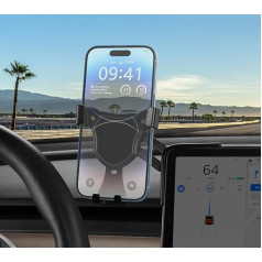 BASENOR Tesla tālruņa turētājs Model 3 Model Y Stipra saķere 360° regulējams mobilā tālruņa turētājs Statīvs Tesla interjera piederumi Piemērots visiem iPhone un Android tālruņiem