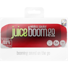 Juice BoomGO bezvadu Bluetooth skaļruņi ar 360° skaņu, 3 x 2 W skaļruņi, noturīgi pret šļakatām, izturīgi, portatīvi, saderīgi ar MP3, planšetdatoriem un mobilajām ierīcēm, sarkani