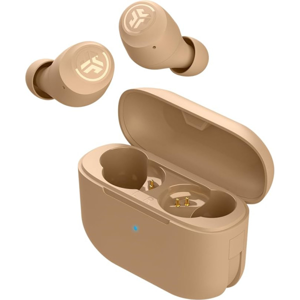 JLab Go Air Pop+ In-Ear bezvadu Bluetooth austiņas, patiesi bezvadu austiņas, 35+ stundu austiņas, bezvadu austiņas, austiņas ar mikrofonu, USB-C lādētājs, daudzpunktu, EQ3 skaņa, Pantone 728