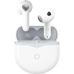 SoundPEATS Air4 Bluetooth austiņas ar Snapdragon skaņu, AptX Adaptive Lossless, bezvadu austiņas ar 6 mikrofoniem AI pastiprinātiem zvaniem, 26 stundu atskaņošanas laiks, lietotņu atbalsts, baltas krāsas