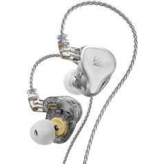 keephifi KZ ZAS KZ IEM austiņu kabelis Austiņas 16 vienības hibrīda austiņas 7BA + 1DD In-Ear Monitor KZ IEM austiņas ar 8 serdēm Sudraba pārklājumu Sudraba pārklājuma kabelis (balts, bez mikro)